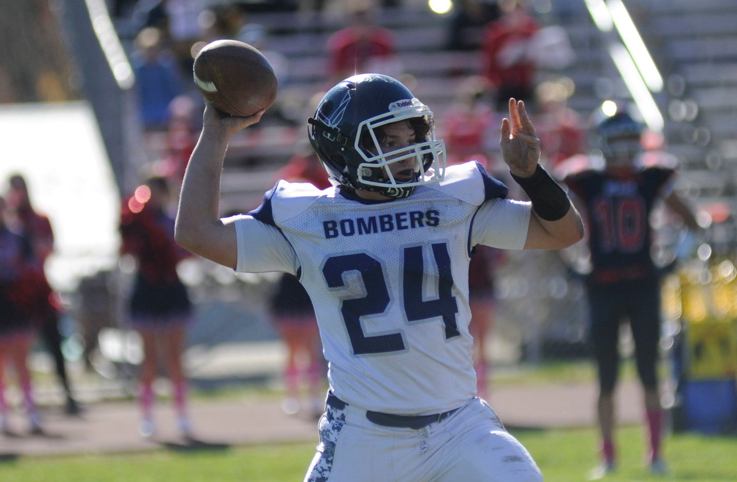 Launch zone.  Sidney Stracher, Pine Plains QB, racked up 5 aerial TDs.